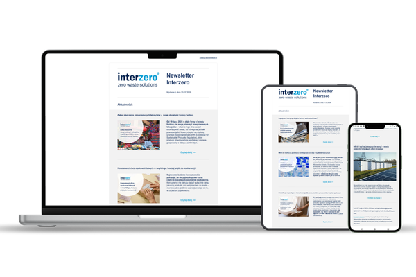 Newsletter Interzero na telefonie, tablecie i laptopie